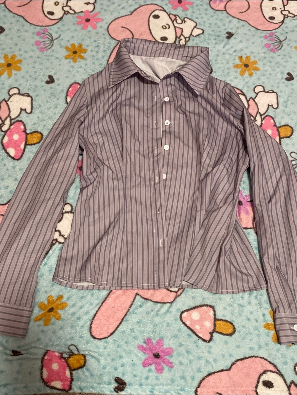 SHEIN Charcoal Pinstripe Button-Down Shirt